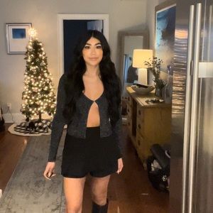 Abercrombie black shimmer open cardigan. Never worn but no tag